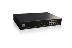LevelOne PoE+Switch 8xGE PoE/2xSFP 180W 19 Managed L2