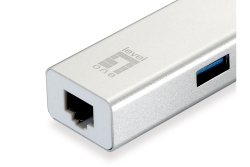 LevelOne Adapter GigaBit USB-A3.0->RJ45+3xUSB-A3.0 1Gbps