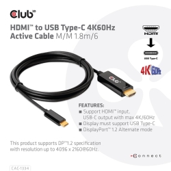 Club3D HDMI-Kabel A -> USB-C aktiv 4K60Hz 1,8m retail