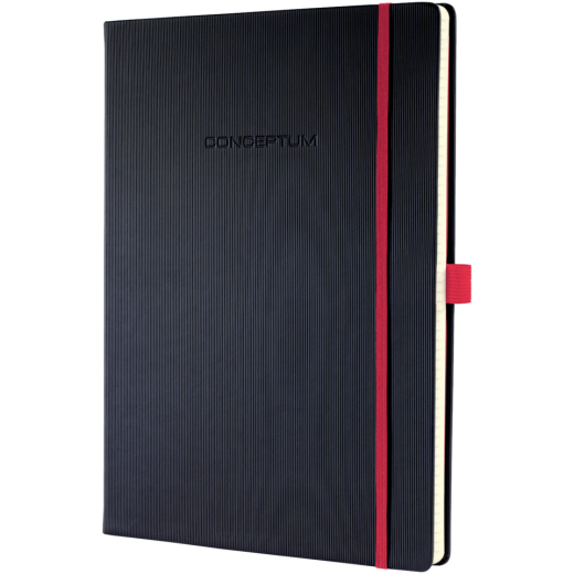 Notizbuch Conceptum Red Edition - ca. A4, kariert, schwarz, Hardcover
