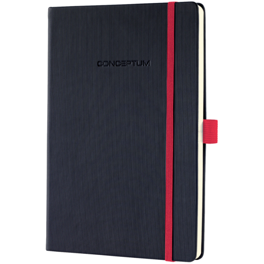Notizbuch Conceptum Red Edition - ca. A5, kariert, schwarz