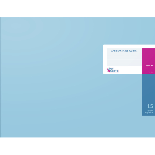 Amerikanisches Journal mit Kopfleiste - 420 x 297 mm, 15 Konten (9/12), 48 Blatt
