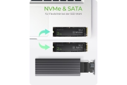 Geh. IcyBox USB 3.1 Typ-C M.2 NVMe SATA SSD Gehäuse...