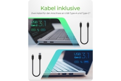 Geh. IcyBox USB 3.1 Typ-C M.2 NVMe SATA SSD Gehäuse extern