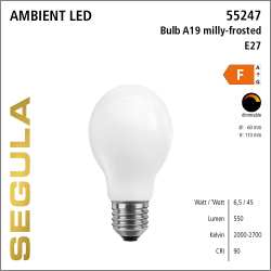 SEGULA LED Glühlampe opal-matt E27 6,5W 1900-2700K...