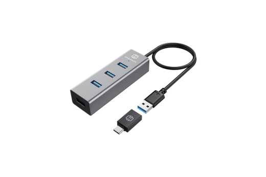 GRAUGEAR 4-Port USB HUB 3.0 USB-A inkl. USB-C Adapter retail