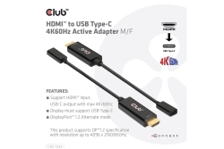 Club3D Adapter HDMI 2.0 > USB-C 4K60Hz aktiv St/Bu retail