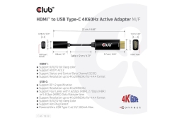 Club3D Adapter HDMI 2.0 > USB-C 4K60Hz aktiv St/Bu retail