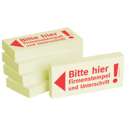 Haftnotizen Bitte hier Firmenstempel und Unterschrift -...