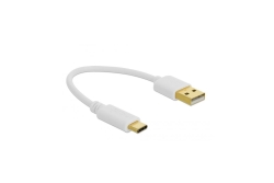 DELOCK USB Ladekabel Typ-A zu USB Type-C 15cm weiß