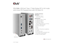 Club3D 4K ChargingDock USB-C ->6xUSB3/DP/2xHDMI/VGA/LAN 120W retail