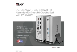 Club3D 4K ChargingDock USB-C ->6xUSB3/DP/2xHDMI/VGA/LAN 120W retail