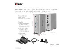 Club3D 4K ChargingDock USB-C ->6xUSB3/DP/2xHDMI/VGA/LAN 120W retail