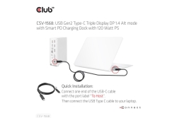 Club3D 4K ChargingDock USB-C ->6xUSB3/DP/2xHDMI/VGA/LAN 120W retail