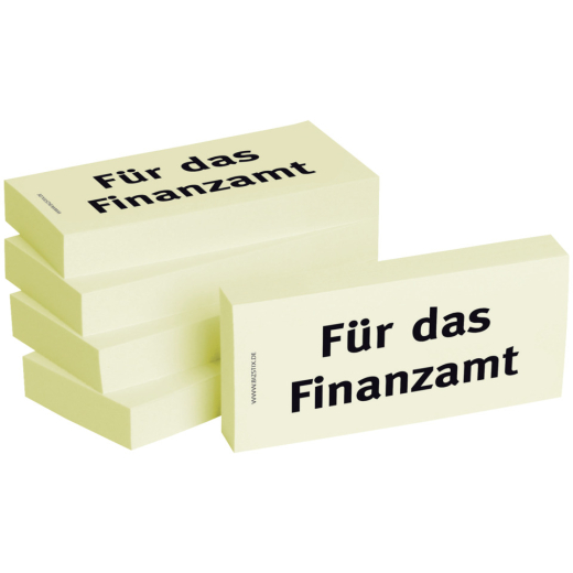 Haftnotizen Für das Finanzamt - 75 x 35 mm, 5x 100 Blatt
