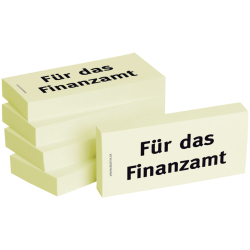 Haftnotizen Für das Finanzamt - 75 x 35 mm, 5x 100...