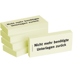 Haftnotizen Nicht mehr benötigte Unterlagen...