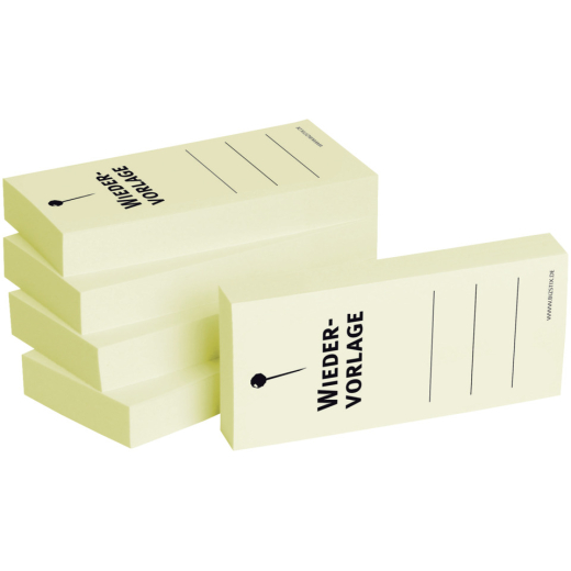 Haftnotizen Wiedervorlage - 75 x 35 mm, 5x 100 Blatt