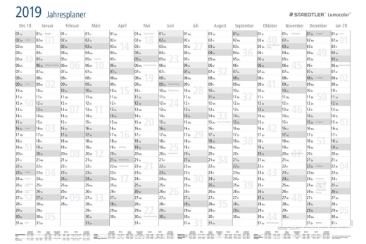 STAEDTLER Jahresplaner Lumocolor year planner 2027 A1 Format