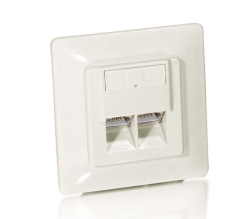 Equip Cat5e Unterputzdose+Frontplatte 2xRJ45 45°5Stk RAL1013