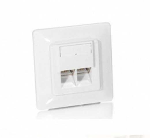 Equip Cat5e Unterputzdose+Frontplatte 2xRJ45 45°5Stk RAL9010
