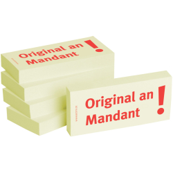 Haftnotizen Original an Mandant - 75 x 35 mm, 5x 100 Blatt