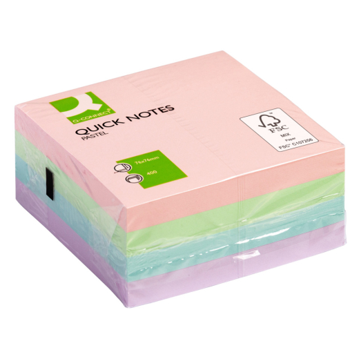 Haftnotiz-Würfel - Pastellfarben, 76 x 76 mm