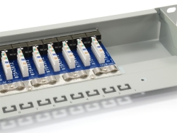 Equip 19 Patchpanel 24xRJ45 Cat6 FTP 1U 250MHz RAL7035