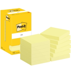Haftnotizblock Notes, 76x76mm, 12x100 Blatt, gelb