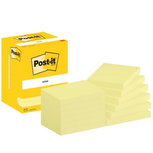 Haftnotizblock Notes, 76x102mm, 12x100 Blatt, gelb