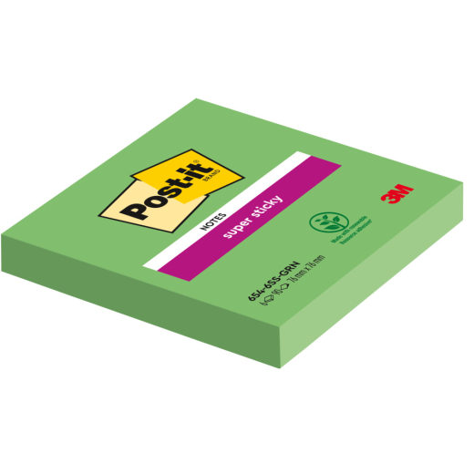Haftnotizblock Super Sticky Notes, 76x76mm, 90 Blatt, immergrün