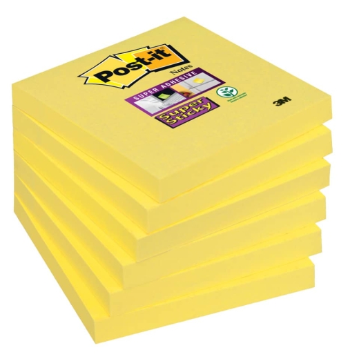 Haftnotizblock Super Sticky Notes, 76 x 76 mm, ultragelb, 90 Blatt