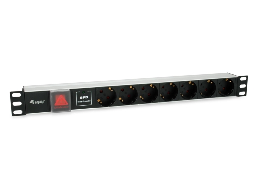 Equip 19 Steckdosenleiste 7xSchuko+Switch->St.90°ÜSS Alu.