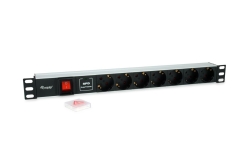 Equip 19 Steckdosenleiste 7xSchuko+Switch->St.90°ÜSS Alu.