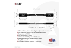 Club3D Kabel USB 3.2 Typ C 1m Verlängerung 5Gbps St/Bu retail