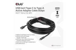 Club3D Kabel USB 3.2 Typ C <> USB Typ A 5Gbps St/Bu 10m retail