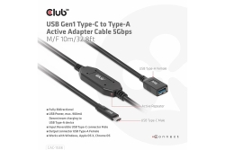 Club3D Kabel USB 3.2 Typ C <> USB Typ A 5Gbps St/Bu 10m retail