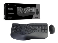 CONCEPTRONIC Tastatur+Maus Wireless ERGO Layout IT schwarz