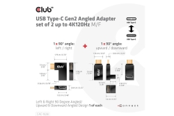 Club3D Adapter USB 3.2 Typ C <> USB 3.2 Typ C gewinkelt St/B retail