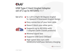 Club3D Adapter USB 3.2 Typ C <> USB 3.2 Typ C gewinkelt St/B retail