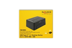 DELOCK Dockingstation USB Type-C 3.1 2x SATA HDD/SSD Klon Fu