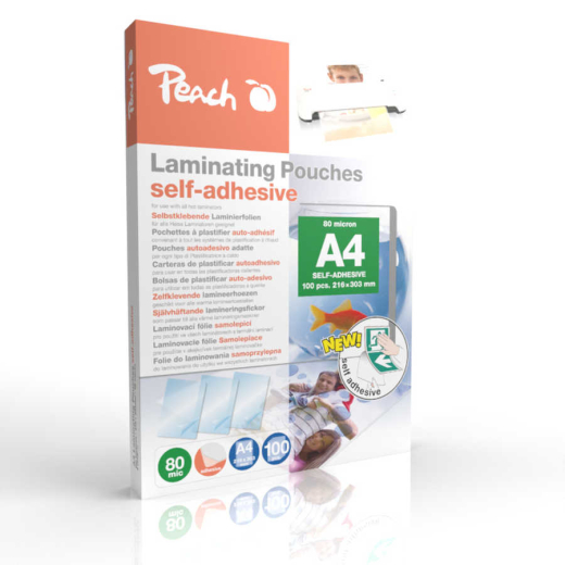 Peach Laminierfolien A4 80mic selbstklebend 100PK retail