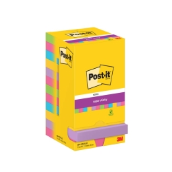 Haftnotizblock Super Sticky Ultra Colour, 76x76mm, 12x90...