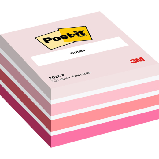 Haftnotizblock Würfel, 76x76mm, 450 Blatt, pastellrosa