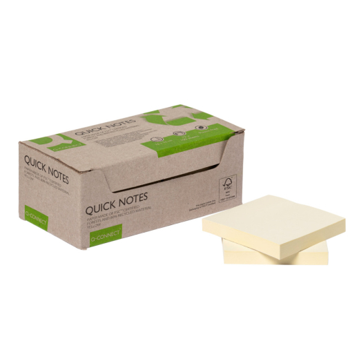Haftnotizblock Recycling - gelb, 76 x 76 mm, 100 Blatt, 12er Box