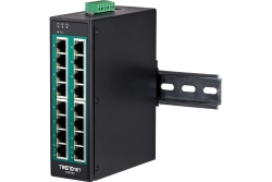 TRENDnet Industrie Switch 16 Port Gbit PoE+ DIN-Rail Metall