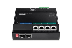 TRENDnet 6-Port Industrial Gigabit PoE+ WallMount Front Acc.