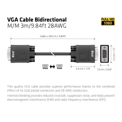 Club3D Kabel VGA > VGA 3m St/St retail