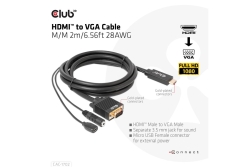 Club3D Kabel HDMI+Micro-USB-Buchse > VGA+3,5mm 2m St/Bu retail