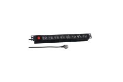 EFB 19 1HE Steckdosenl. 16x USB A mit Schalter 3m, schwarz